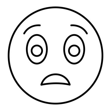 Düz dizayn edilmiş üzgün yüz ikonu. emoji ifade vektör illüstrasyonu
