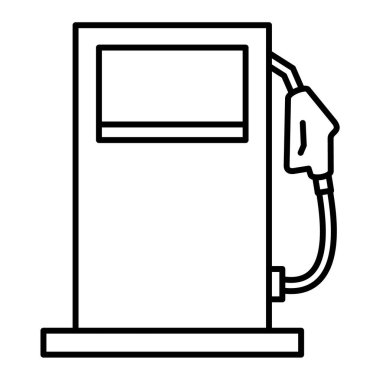 Benzin istasyonu ikonu. Web için benzin pompası vektör simgelerinin özet çizimi