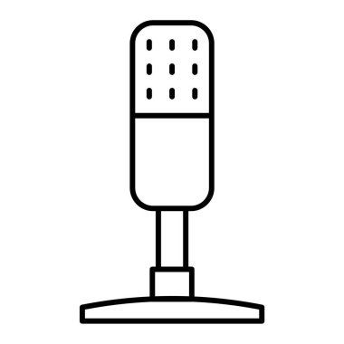 mikrofon simgesi. Beyaz arkaplanda izole edilmiş web tasarımı için basit bir mikrovektör sembolü çizimi