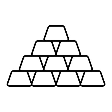 Beyaz arkaplanda izole edilmiş altın külçeleri simgesi. vektör illüstrasyonu