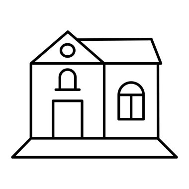 Ev binası ikonu. Web için ev vektör simgelerinin özet çizimi