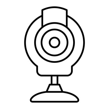 Web kamerası simgesi. özet mikroskop vektör çizimi ve düzenlenebilir vuruş.