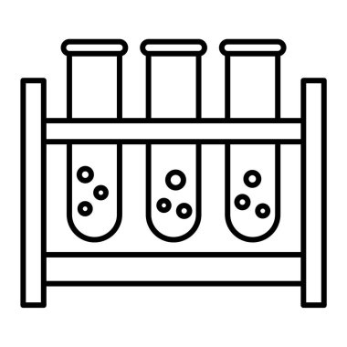 Test tüpleri simgesi. Beyaz arkaplanda izole edilmiş web tasarımı için laboratuvar şişeleri vektör simgelerinin tasviri