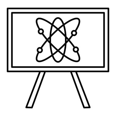 Bilim ve eğitim çizgisi ikonu. Taslak vektör sembolü ve imzası. izole edilmiş sınır çizimi