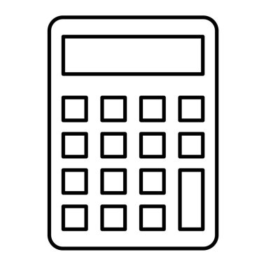 Hesap makinesi simgesi. siyah ve beyaz resimleme.