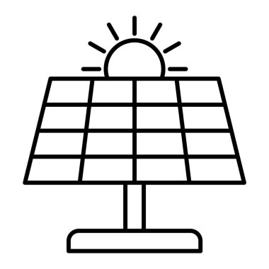 Güneş paneli ikon vektör illüstrasyonu