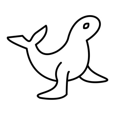 Şirin bir deniz hayvanının vektör görüntüsü