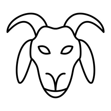 Keçi kafası ikonu. Web için boğa vektör simgelerinin özet çizimi