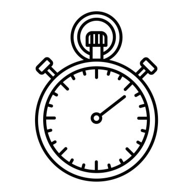 Kronometre simgesi. ana hatlı kronometre vektör resimleme sembolü