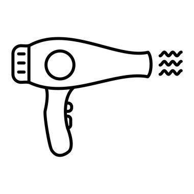 Saç kurutma makinesi ikonu. vektör illüstrasyonu