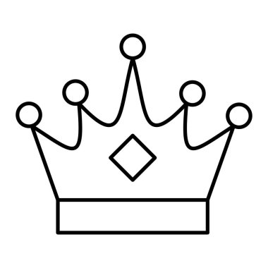 Taç ikonu. Web için kral vektör simgelerinin özet çizimi