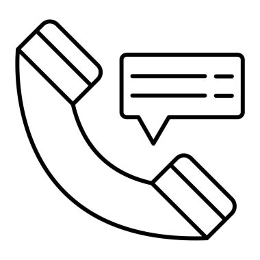 Telefon ikon vektörü. İnce çizgi işareti. İzole edilmiş kontür sembolü gösterimi