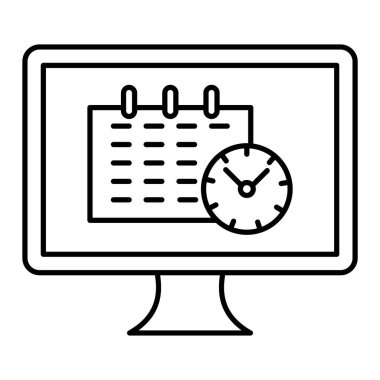 Takvim simgesi. Web için saat vektör simgelerinin özet çizimi