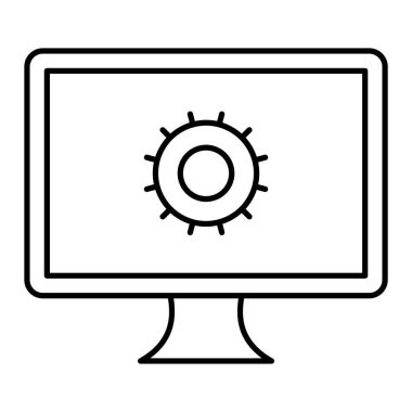 Bilgisayar monitörü simgesi. özet vektör illüstrasyonu