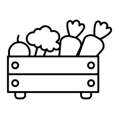 yiyecek ve sebze çizgisi ikon vektör çizimi tasarımı