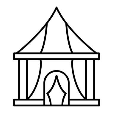 çadır simgesi vektör illüstrasyonu