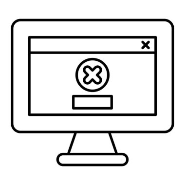 Veri simgesi vektör illüstrasyon tasarımlı bilgisayar monitörü