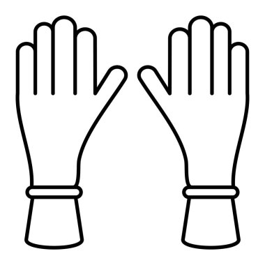 Eldiven ikonu. Eldiven vektörünün özet çizimi ve doldurma biçimi.