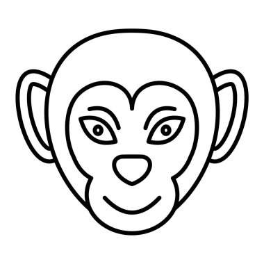 Şirin bir çizgi film maymunu çizimi