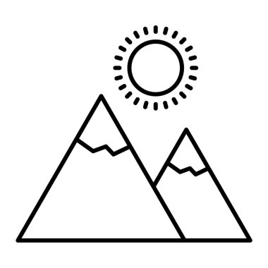 Dağlar. Web simgesi basit illüstrasyon