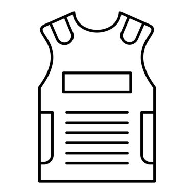 Yelek ikonu. vektör işaret sembolünün özet çizimi.