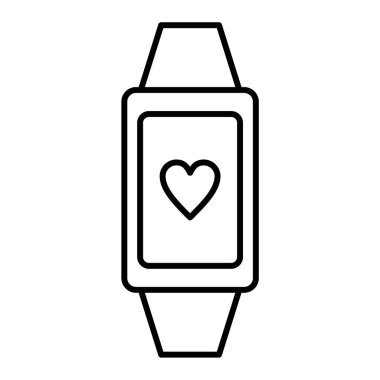 Kalp atış hızı vektör çizimine sahip akıllı twatch