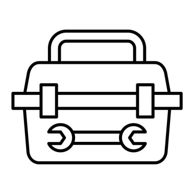 beyaz arkaplan üzerinde araba servisi simgesi, taslak biçimi, vektör illüstrasyonu