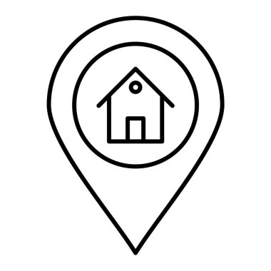 ev simgesi vektörü web ve mobil uygulama tasarımınız için beyaz arkaplanda izole edildi, konum logosu kavramı