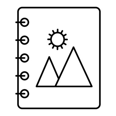 Bir dağ simgesi resminin vektör illüstrasyonu