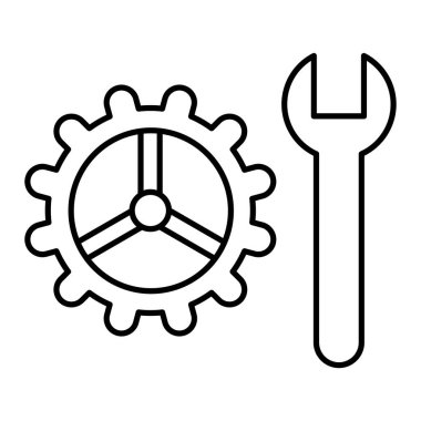 Cogwheel vektör simgesi. Grafik ve web tasarımı için beyaz arkaplanda izole edilmiş resimler.