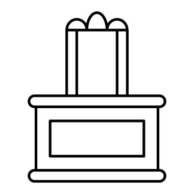 Kurdele vektör illüstrasyon tasarımlı hediye kutusu