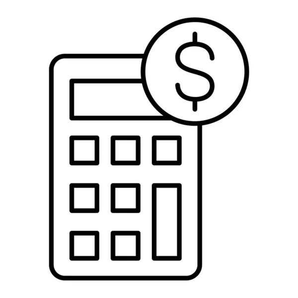 Calculator Money Line Style Icon Vector Illustration Design — Stock Vector