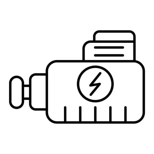 Batteriikonen Kontur Illustration Elektriska Värmare Vektor Linje Ikoner För Webben — Stock vektor