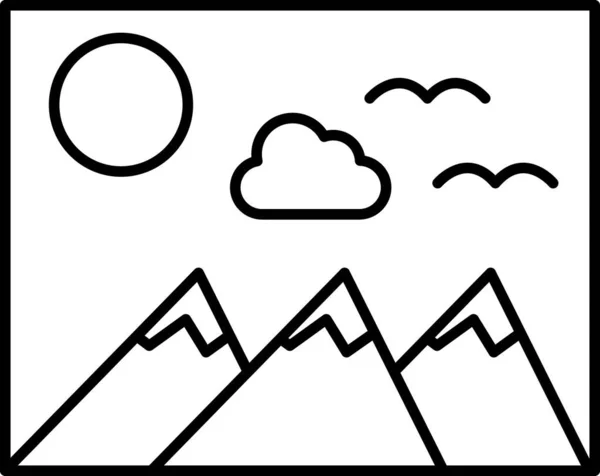 Illustrazione Vettoriale Dell Icona Delle Montagne — Vettoriale Stock