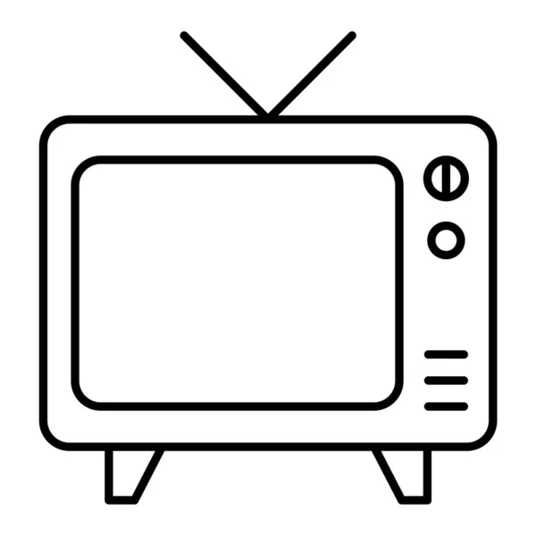 Ikona Telewizji Czarno Białe Ilustracje — Wektor stockowy