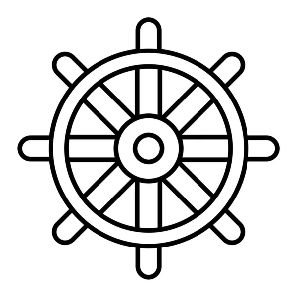 Icono Del Volante Del Barco Esquema Ilustración Los Iconos Vectores — Archivo Imágenes Vectoriales