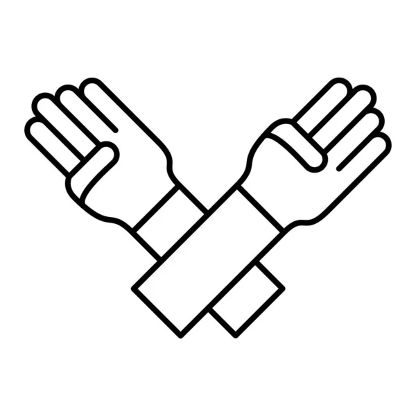 Hand Holding Key Icon Outline Vector Illustration Isolated White Background — Stockvektor