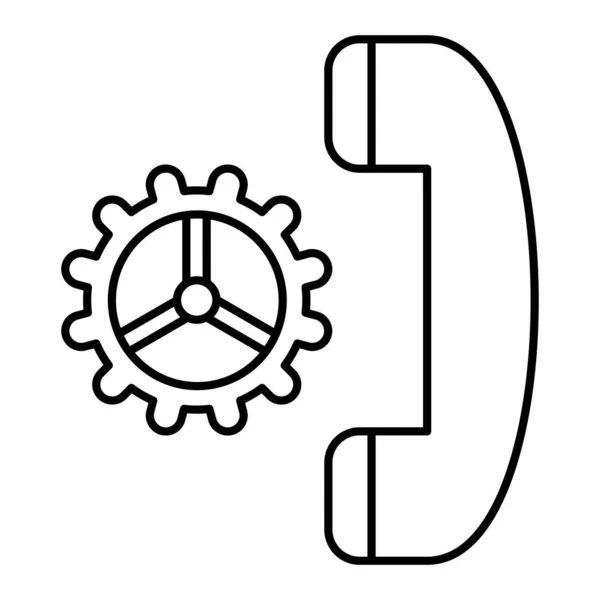 Line Icon Gear Cog Vector Illustration — Stock Vector