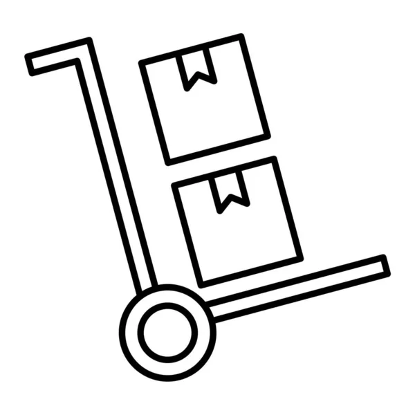 Vozík Krabicemi Vektorové Ilustrace — Stockový vektor