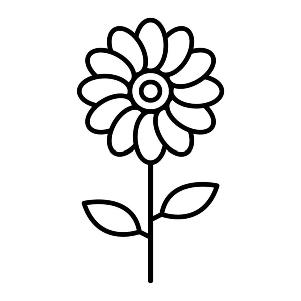 Blumensymbol Umriss Der Vektorillustration Auf Weißem Hintergrund — Stockvektor