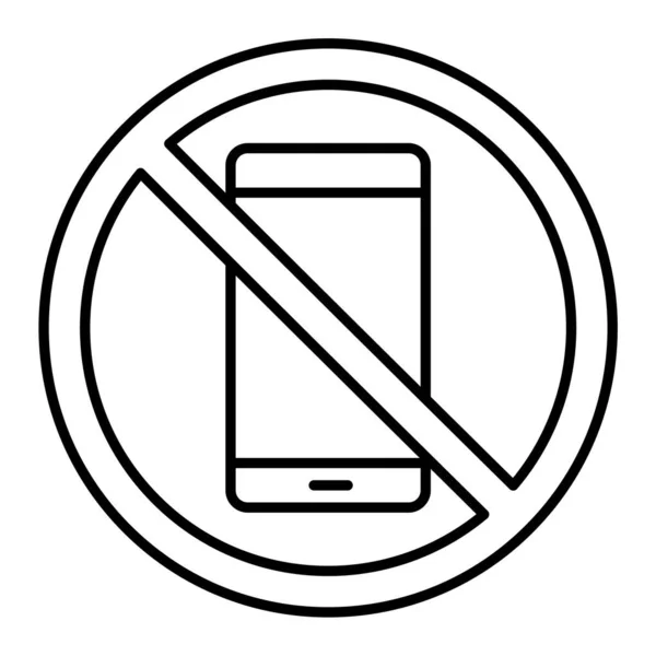 Значка Телефонного Знака Тонкий Символ Линии Черно Белый Дизайн — стоковый вектор