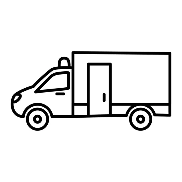 Vetor Ícone Caminhão Entrega Sinalização Veículo Van Esboço Ilustração Símbolo — Vetor de Stock