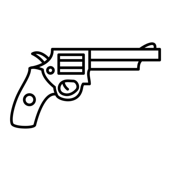 Revolver Icon Outline Illustration Pistol Vector Icons Web — Stockový vektor