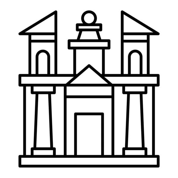 Ikona Budynku Zarys Ilustracji Wektora Symbolu — Wektor stockowy