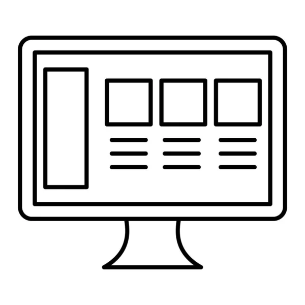 Icône Moniteur Ordinateur Illustration Contour Des Icônes Vectorielles Ordinateur Portable — Image vectorielle