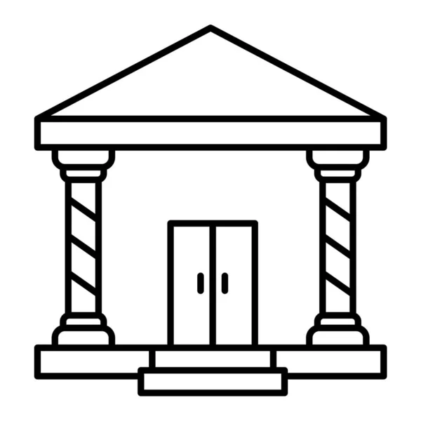 Icono Del Edificio Del Banco Esquema Ilustración Corte Vector Símbolo — Vector de stock