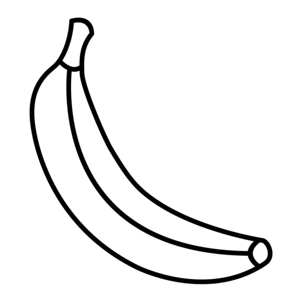 Ikona Linii Bananów Zarys Ilustracji Wektora Świeżych Owoców Izolowany Styl — Wektor stockowy
