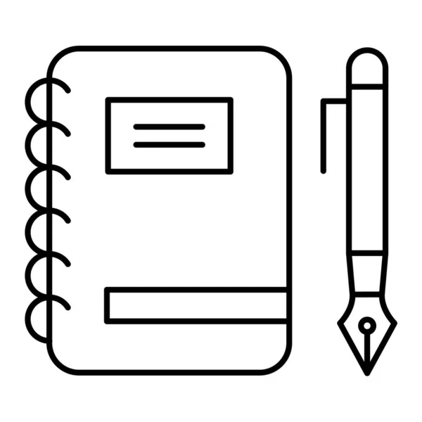 Notizbuch Mit Bleistift Symbol Umrisse Illustration Von Buchvektorsymbolen Für Das — Stockvektor