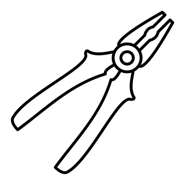 Pliers Icon Outline Hand Drawing Vector Illustration — Stock Vector