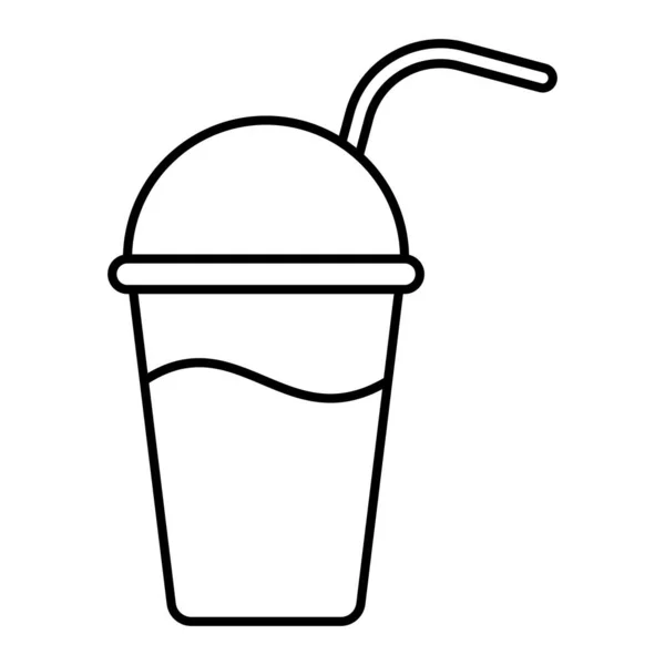 Jégkrém Ikon Vázlat Kávé Csésze Vektor Illusztráció Fehér Háttér — Stock Vector